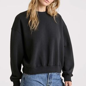 Nuuds Women's Classic Black Crewneck Sweater Large